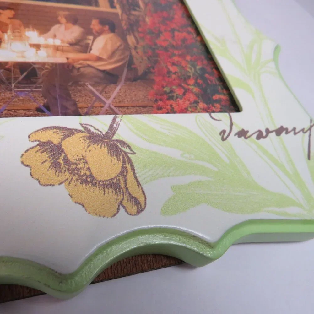 Orange Lime Green Floral Butterfly Picture Frame